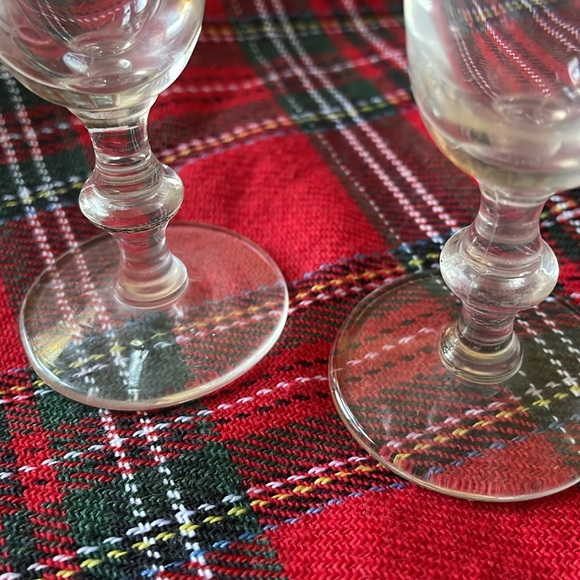 VTG MCM clear glass cordials footed glasses set of 2 - Picture 2 of 6